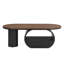 Table basse ovale de luxe, table basse avec tiroir de rangement, table centrale en métal pour le salon-595541230