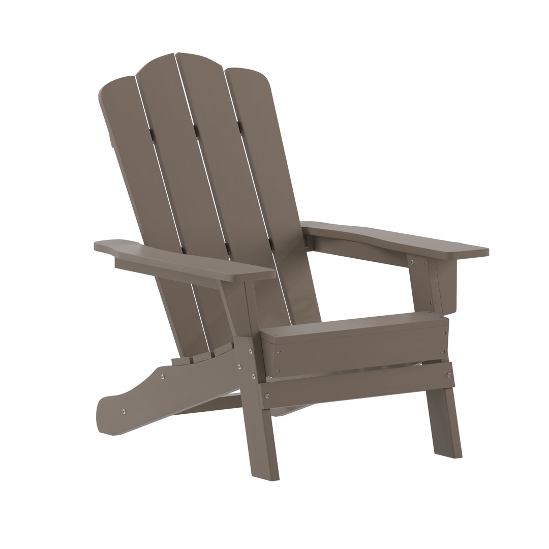 Ayleah Commercial All-Weather Adirondack Chairs with Cupholders (Set of 4) Rosecliff Heights 