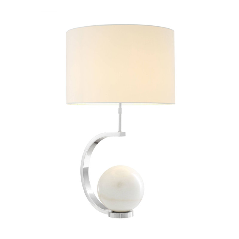 Luigi Table Lamp, Silver/White