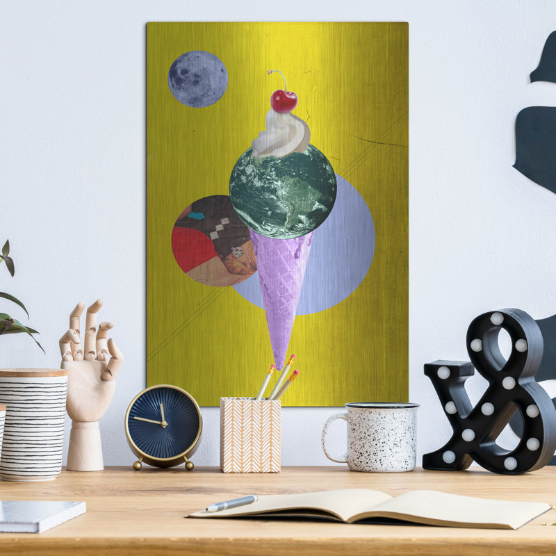 «Earthcone» par Elo Marc, art mural en métal, H 16 po x l 12 po