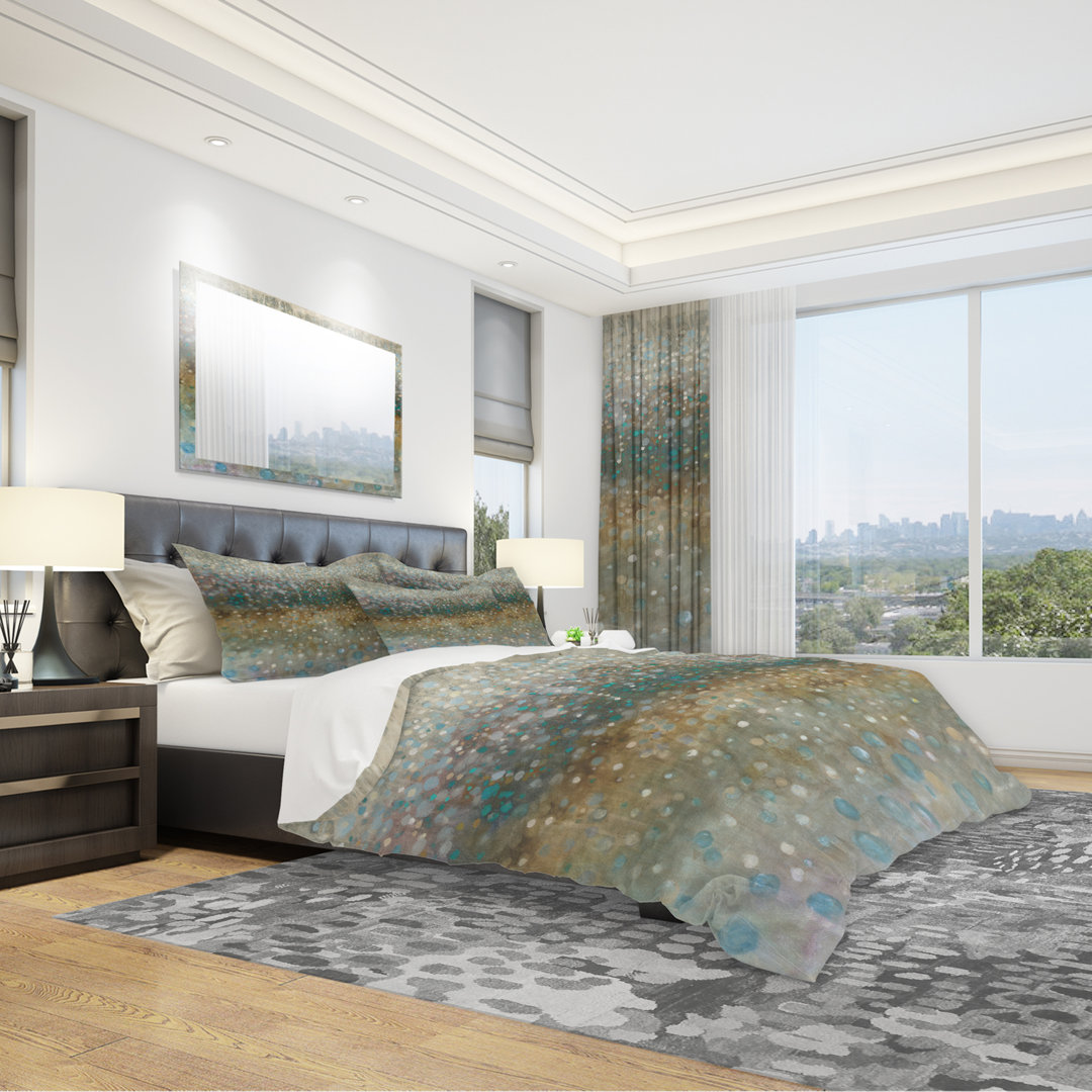 Brown Rain - Cabin & Lodge Duvet Cover Set - Microfiber Polyester Design Art 