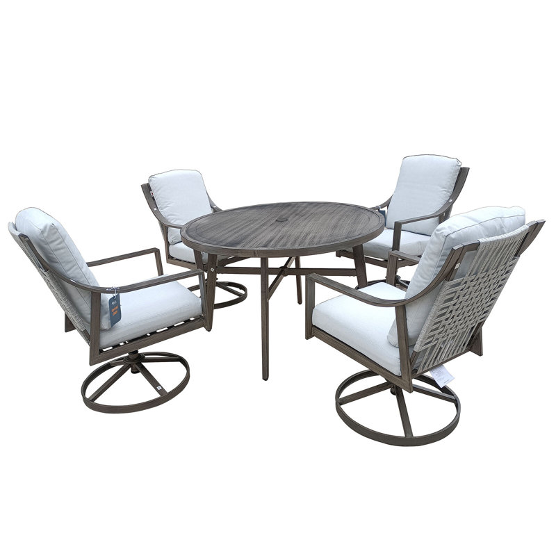 Boruta Patio Dining Set with Round Table , Cushions Included