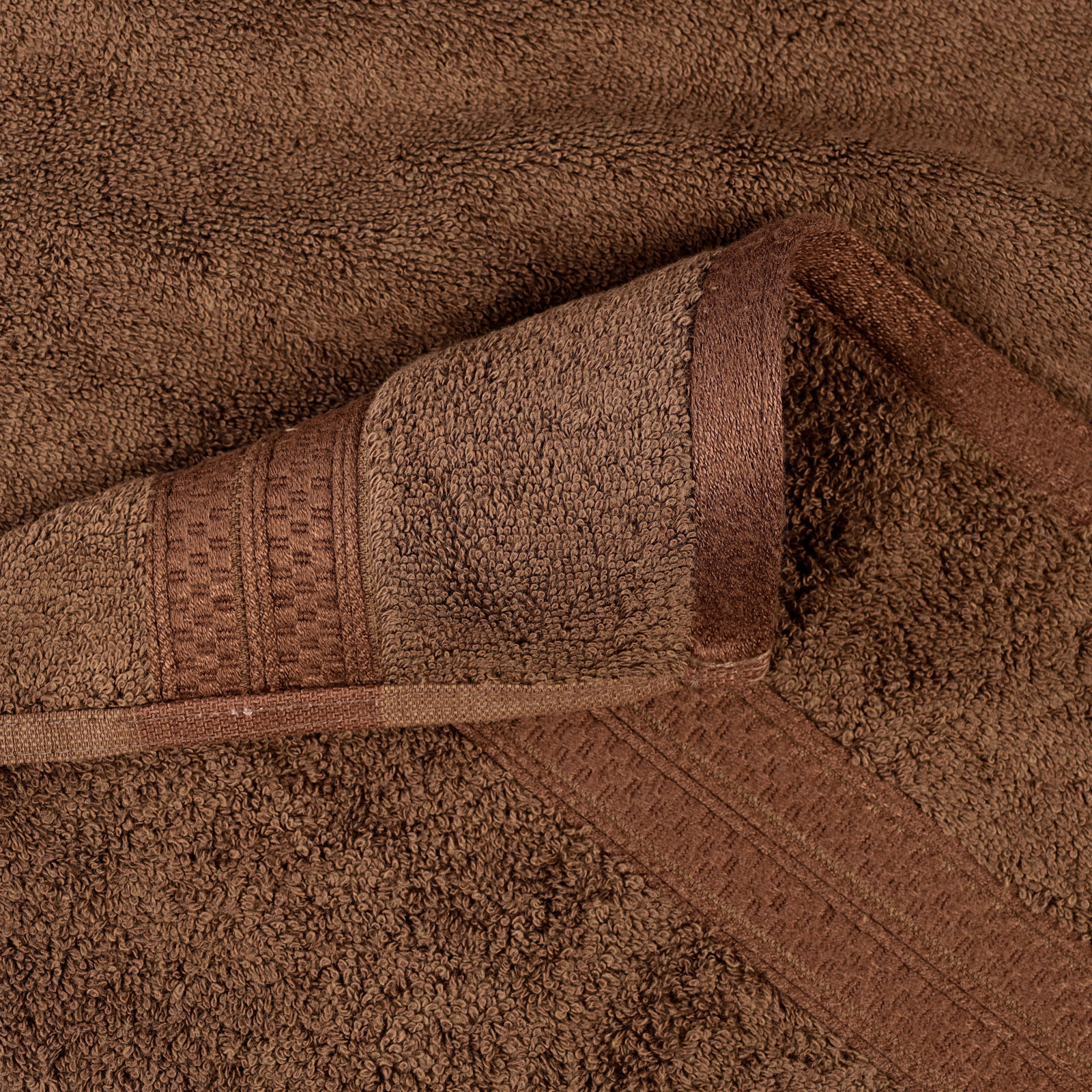 Nolhan Bamboo Cotton Hand Towel Set, Cocoa