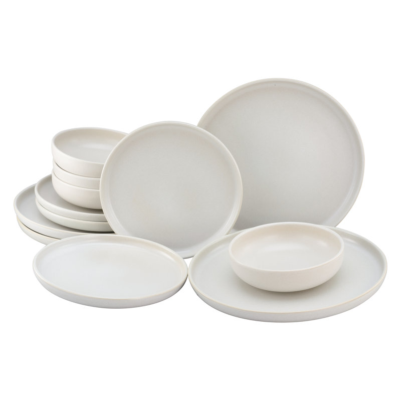 12-Piece Dinner Set Uno, Stoneware, For 4 People, White