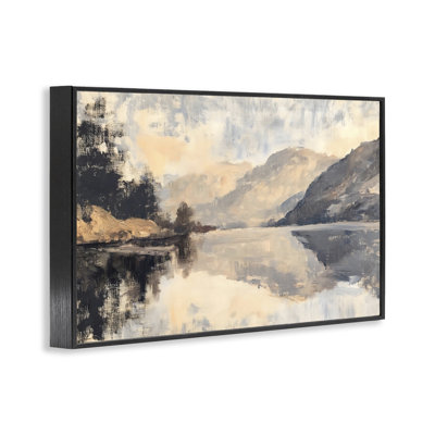 Giclée encadrée, reflet brossé de la montagne, design par LSR Creative Studio