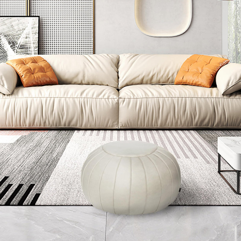 Repose-pieds Cohill, Similicuir beige