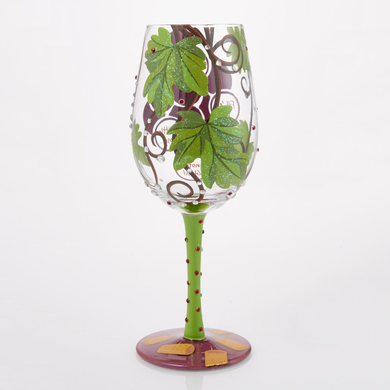 Lolita Wine Not? Verre à vin peint à la main 15 oz