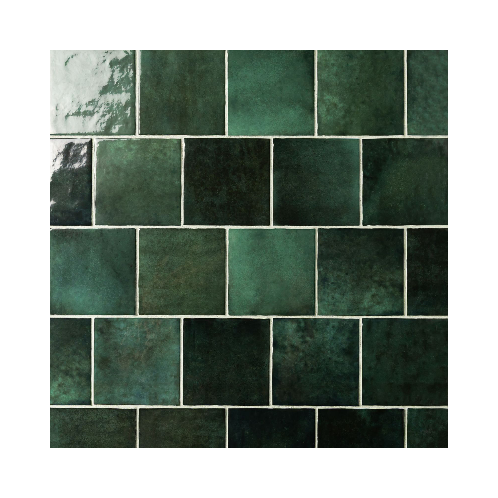 Cloe 5 in. x 5 in. Handmade-Look Ceramic Wall Glossy Subway Tile, Green