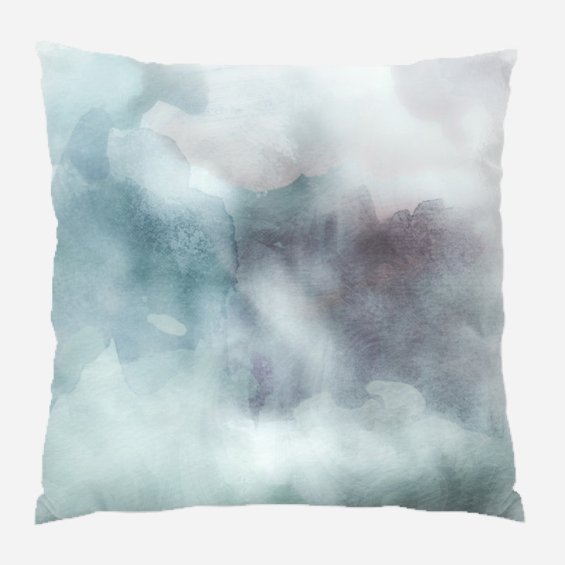 Coussin décoratif aquarelle Rhoden, Débit normal, Microsuède, Intérieur