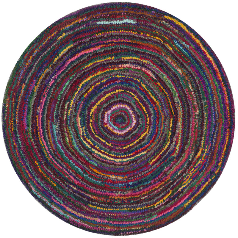 Tapis abstrait performance touffeté à la main Anaheim, Rond 8 pi