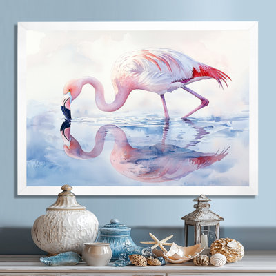Flamingo Reflections - art mural flamant