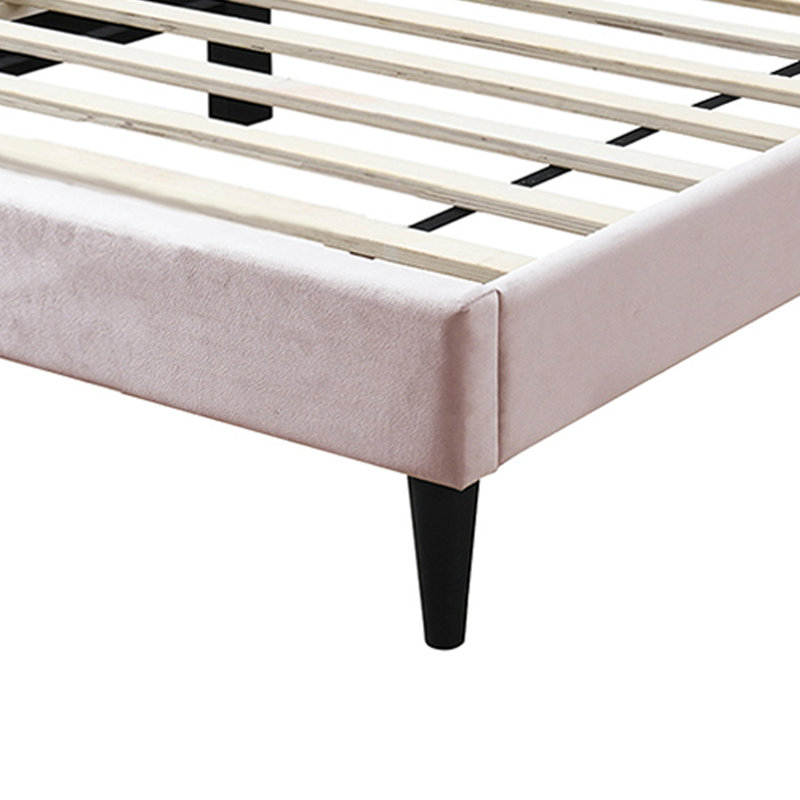 Tête de lit tapissier réglable en velours capitonné, Plein, Rose