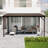 Patio Gazebo Lean to Wall Mounted Pergola with Sloping Galvanized Steel Roof-119606716-114253237