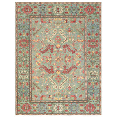 Tapis vert nouvel âge 9 pi 1 po x 11 pi 11 po Mazar