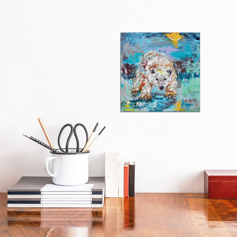 Polar Bear by Karen Tarlton - Wrapped Canvas Painting, 30.48 cm H x 30.48 cm W