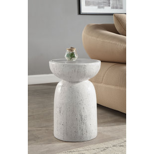 Table d'appoint ronde Dylana en gris naturel