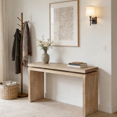 Classic Farmhouse Wooden Living Room Console Table Entryway Table