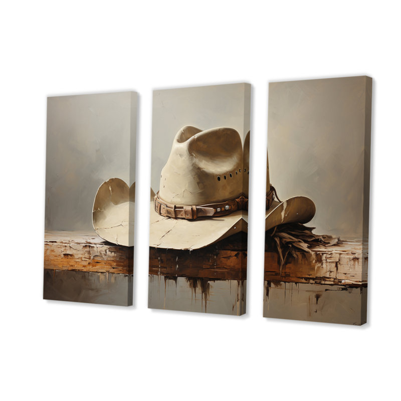 " Cowboy Hat Minimalism Style IV " 3 - Pieces, 40" H x 60" W x 1" D