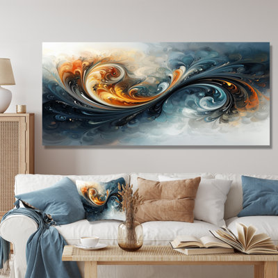 Parallel Streams Of Fractal Horizon II - Abstract Modern Spiral Large Wall Art