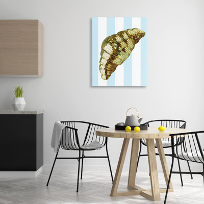 Disco Croissant et toile à rayures bleues, design par Lil 'Rue