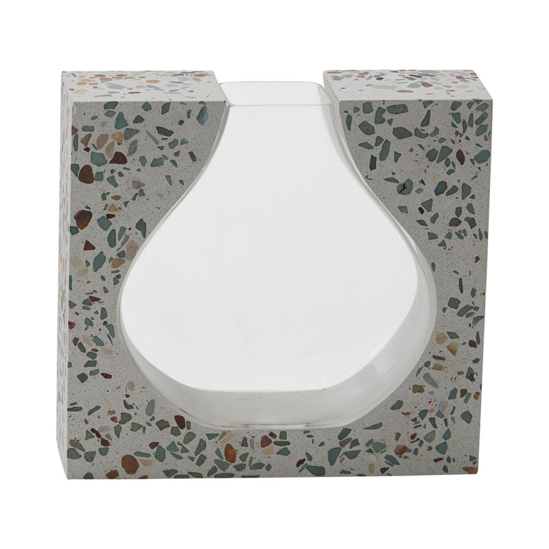 Handmade Terrazzo And Glass Table Vase