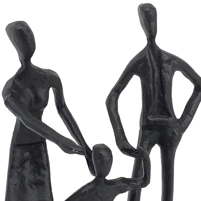 FAMILY 3 OUTING Iron Figurine 19cm, Mocha