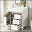 Meuble-lavabo de salle de bain avec comptoir, tiroir escamotable, 3 tiroirs et armoire de rangement-1712608721