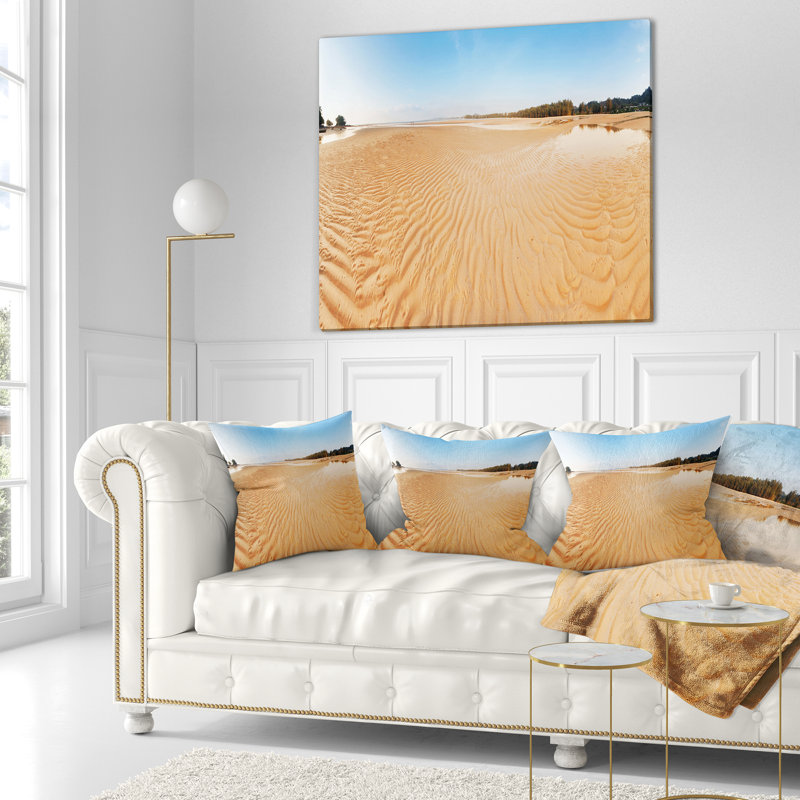 Coussin de plage tropicale exotiques seascape, 18 po x 18 po, Coussin décoratif