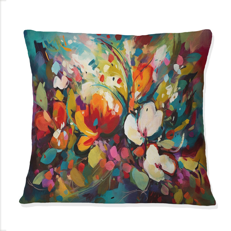 Coussin décoratif Red Vibrant Garden Symphony III - imprimé floral