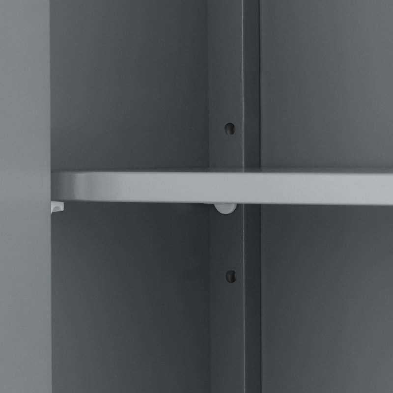 Church Strett Removable Two-Door Wall Cabinet with Adjustable Shelves and Open Lower Shelf for Bathroom Storage