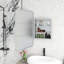Miroir à pharmacie mural rectangulaire en argent, miroir de maquillage à DEL 3 couleurs, 2 tablettes amovibles en verre trempé pour le rangement des articles de toilette-815332304-815332308