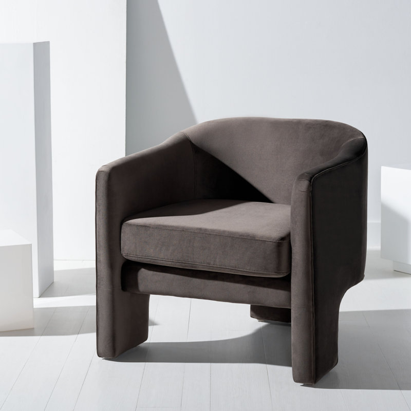Upland Upholstered Armchair, Dark Brown Velvet