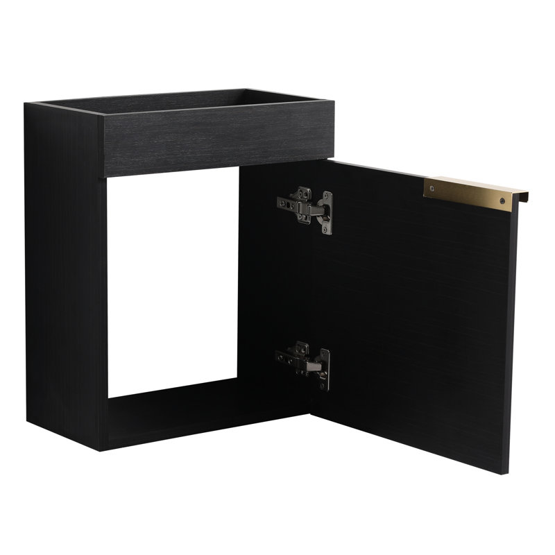 Meuble-lavabo de salle de bain - Châtaignier noir mural de 16 pouces pour petits espaces Baignoire compacte facile à entretenir