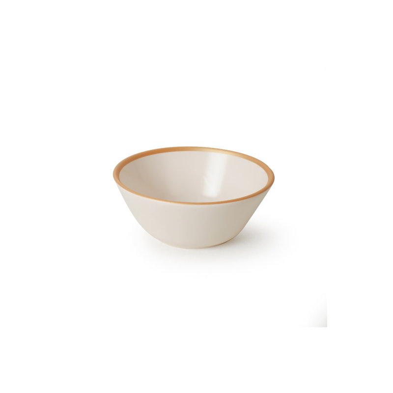Brayden Studio Bethannie 100% CERAMIC Salad Bowl, Cream Gold