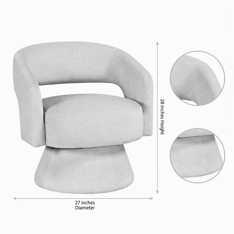 Modern Luxury Gray Velvet Swivel Accent Chair for Living Room - Soft Upholstered & Stylish, Gray Velvet 