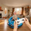 Voiture électrique 12 V pour enfants avec rotation à 360 ° et télécommande, véhicule à roulettes rechargeable à 360 ° avec lumières DEL et pare-chocs doux pour jouer à l'intérieur et à l'extérieur.-136178806