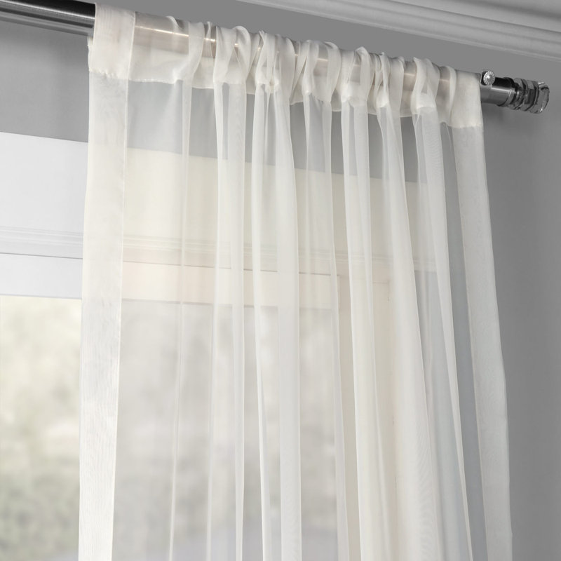Solid Sheer Curtain Pair (2 Panels), 50" W x 108" L, Off White
