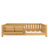 Twin Size Kids Floor Bed With Fence And Built-in Bookshelf,Twin Size Montessori Floor Bed With Slats And Safety Guardrail,Easy Assemble Montessori Beds for Kids, Light Natural-1949013743