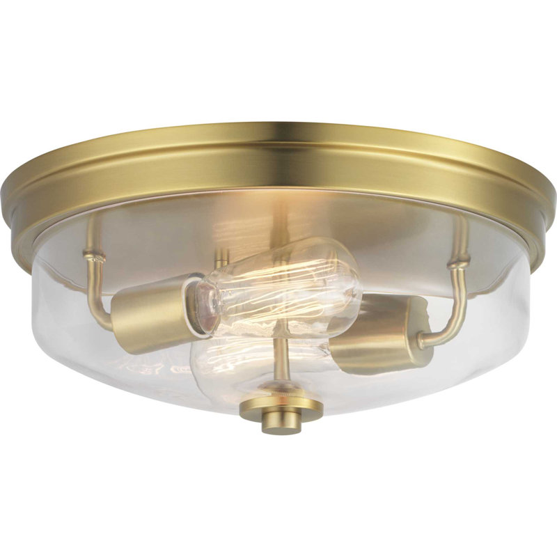 Alrich Glass Flush Mount, Brushed Bronze