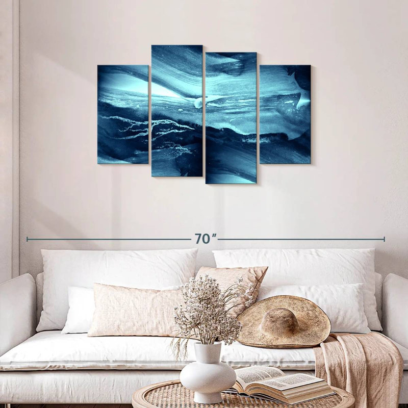 Sleek Abstract Waves, 27" H x 43" W