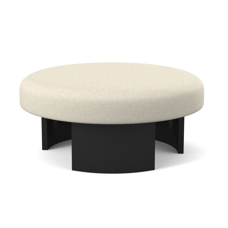 Eclipse Round Ottoman, Espresso, Fizz Ivory 100% Polyester
