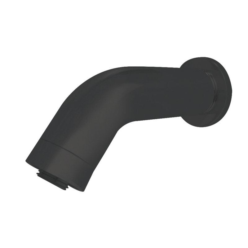 Kingston Brass AquaElements 6-Inch Shower Arm with Round Flange, Matte Black
