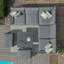 Hagai Square Aluminium Corner Dining Set - with Rising Table & Footstools - Grey