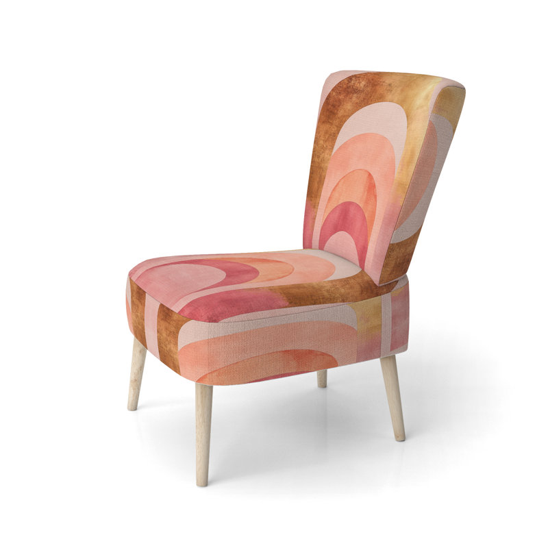 Chaise d'appoint abstraite moderne transitionnelle - contemporain Flow I - chaise d'appoint Arcs II rose et or