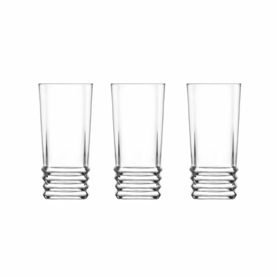 DVN Three PIECE SOFT DRINKS GLASS - Everyday Drinking Glasses Set Of 3 Drinkware Kitchen Glasses For Cocktail, Iced Coffee, Beer, Ice Tea, Wine, Whiskey, Water -10 Oz