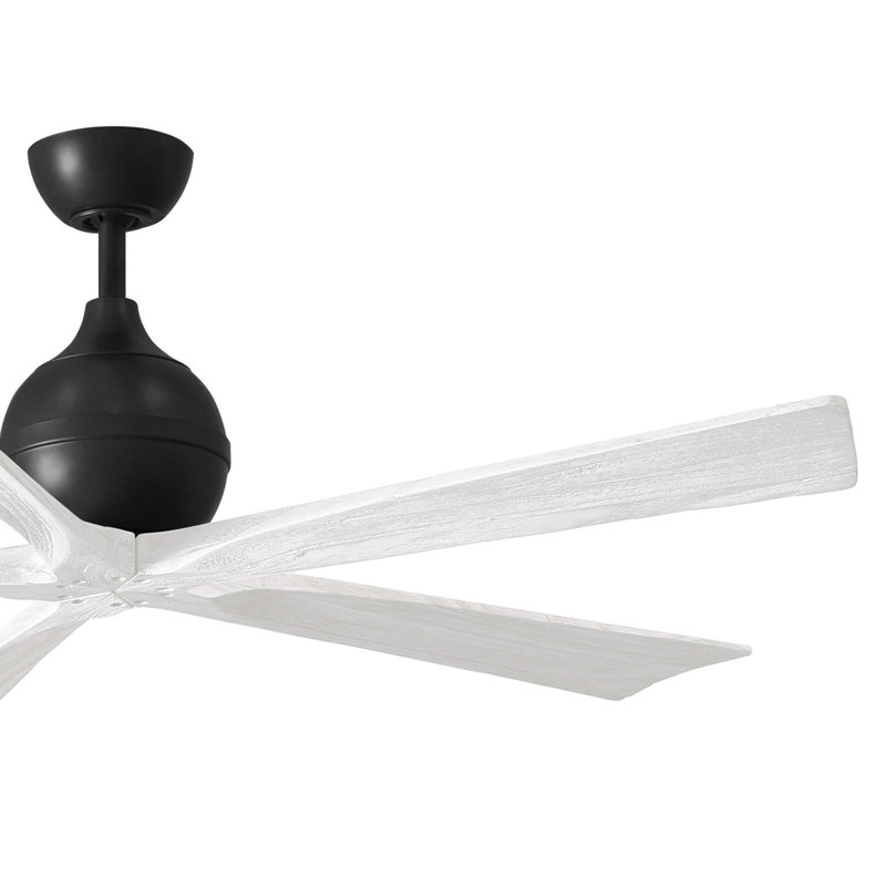 Ventilateur de plafond standard à 5 pales avec télécommande, Noir mat, Blanc mat, 60"