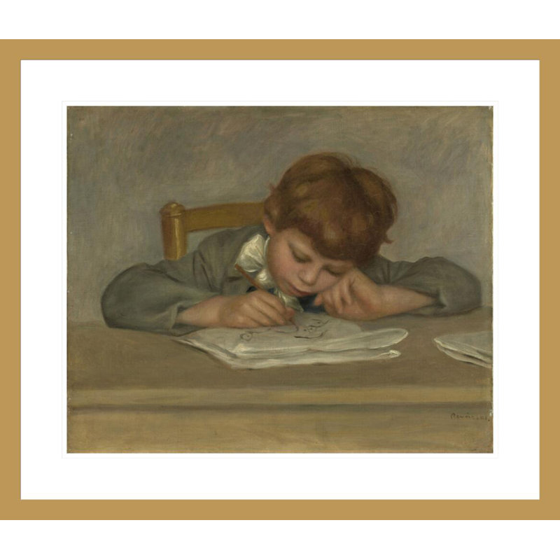 Dessin du fils de l'artiste, Jean-Pierre Pierre-Auguste Renoir, estampe numérique encadrée, H 23,5 po x l 27,37 po
