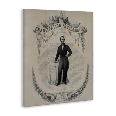 Lincoln with Emancipation Proclamation Canvas, design by Arlington Prints