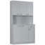 Grand garde-manger gris avec micro-ondes Stan