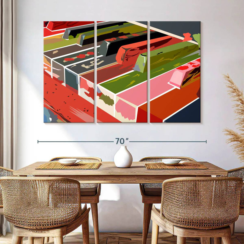 Abarca Colorful Piano Keys, 32" H x 50" W